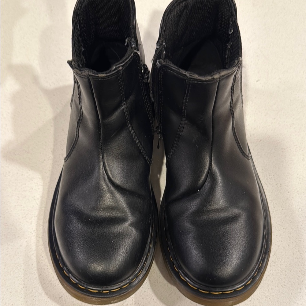 Dr Marten Black Kids Boots Zip Up Side Great Shape Kids Shoes Size 2